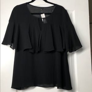 NWT Ann Taylor black sheer layered Blouse